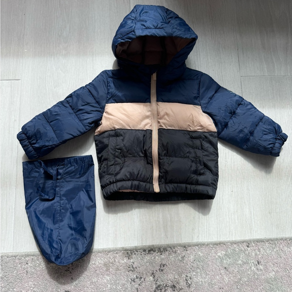 Miles The Label Colorblock Hooded Quilted Packable Parka